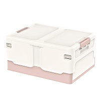 Ящик пластиковый складной белый, дно розовое, 480х360х240 мм в Пскове