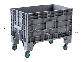 Контейнер iBox сплошной на колесах серый в Пскове Контейнер iBox сплошной на колесах серый в Пскове