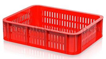 Ящик (лоток) кондитерский перфорированные стенки сплошное дно красный в Пскове