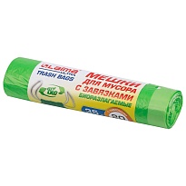 Мешки для мусора 35 л, биоразлагаемые с завязками, зеленые, в рулоне 20 шт., ПНД, 14 мкм, 600х500 мм, LAIMA ULTRA, 607688 в Пскове Мешки для мусора 35 л, биоразлагаемые с завязками, зеленые, в рулоне 20 шт., ПНД, 14 мкм, 600х500 мм, LAIMA ULTRA, 607688 в Пскове