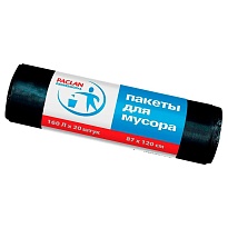 Мешки для мусора 160 л, черные, в рулоне 20 шт., ПВД, 30 мкм, 1200х870 мм, PACLAN Professional, 604082 в Пскове Мешки для мусора 160 л, черные, в рулоне 20 шт., ПВД, 30 мкм, 1200х870 мм, PACLAN Professional, 604082 в Пскове