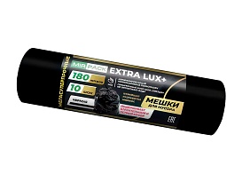 Мешки для мусора 180 л, черные, в рулоне 10 шт., ПВД, 60 мкм, 1100х930 мм, EXTRA LUX+, 1801098 в Пскове