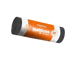 Мешки для мусора 20 л, черные, в рулоне 25 шт., ПНД, 6 мкм, 420х450 мм, SIBIRSKAYA, 101-001 S в Пскове