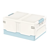 Ящик пластиковый складной белый, дно голубое, 480х360х240 мм в Пскове