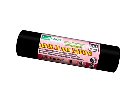 Мешки для мусора 180 л, ароматизированные, черные, в рулоне 10 шт., ПВД, 50 мкм, 1100х930 мм, EXTRA black, 18008301 в Пскове Мешки для мусора 180 л, ароматизированные, черные, в рулоне 10 шт., ПВД, 50 мкм, 1100х930 мм, EXTRA black, 18008301 в Пскове