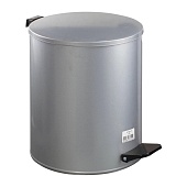 Ведро для мусора с педалью, усиленное, Титан, 15 л, серое, оцинкованная сталь