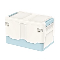 Ящик пластиковый складной белый, дно голубое, 370х240х240 мм в Пскове