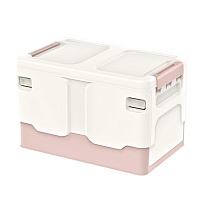 Ящик пластиковый складной белый, дно розовое, 370х240х240 мм в Пскове