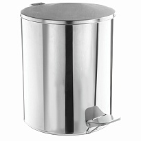 Ведро для мусора с педалью, усиленное, ТИТАН, 7 л, кольцо под мешок, нержавеющая сталь, хром в Пскове