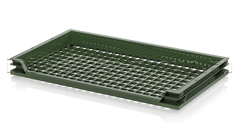 Ящик (лоток) для хлеба, овощей и фруктов трехбортный зеленый в Пскове Ящик (лоток) для хлеба, овощей и фруктов трехбортный зеленый в Пскове