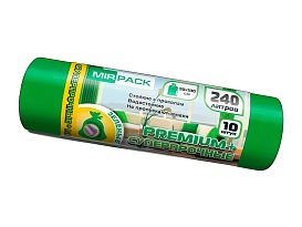 Мешки для мусора 240 л, ароматизированные, зеленые, в рулоне 10 шт., ПВД 45 мкм, 1300х930 мм, PREMIUM+, 240108301 в Пскове Мешки для мусора 240 л, ароматизированные, зеленые, в рулоне 10 шт., ПВД 45 мкм, 1300х930 мм, PREMIUM+, 240108301 в Пскове