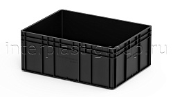 Евроконтейнер закрытые ручки/усиленное дно 800х600х320 черный