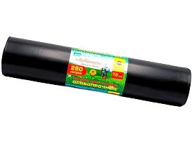 Мешки для мусора 280 л, ароматизированные, черные, в рулоне 10 шт., ПВД 110 мкм, 1400х930 мм, Добрыня, Dob28010black в Пскове