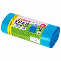 Мешки для мусора 35 л, синие, в рулоне 30 шт., ПНД, 10 мкм, 600х500 мм, Любаша, 608091 в Пскове