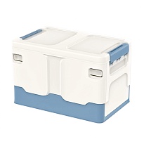 Ящик пластиковый складной белый, дно синее, 370х240х240 мм в Пскове