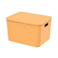 Ящик пластиковый вкладываемый желтый 410х305х245 мм в Пскове