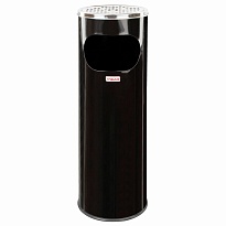 Урна с пепельницей 18 литров, нержавеющая сталь, черная, LAIMA PROFESSIONAL в Пскове