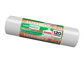 Мешки для мусора 120 л, белые, в рулоне 10 шт., ПНД, 14 мкм, 1100х700 мм, EXTRA, ex1201803 в Пскове Мешки для мусора 120 л, белые, в рулоне 10 шт., ПНД, 14 мкм, 1100х700 мм, EXTRA, ex1201803 в Пскове