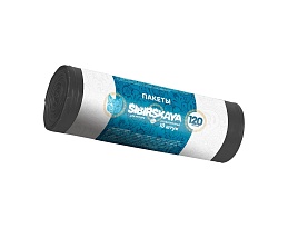 Мешки для мусора 120 л, черные, в рулоне 10 шт., ПНД, 14 мкм, 1100х700 мм, SIBIRSKAYA, 101-008 S в Пскове