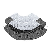 Бахилы бело-черные 1000 шт (500 пар), 48 мкм, двойная подошва, с одной резинкой, Эконом+ в Пскове